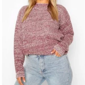 Wine textured knit sweater